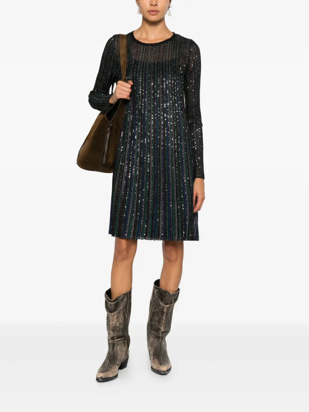 Decorated Striped Dress sold by Wanan Luxury product image thumbnail 2