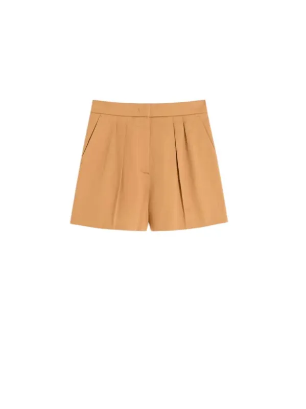 Stretch Cotton Satin Shorts - Earth made by MaxMara