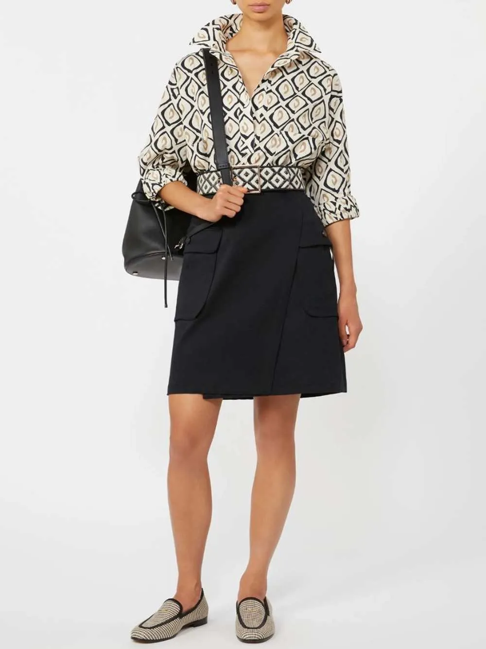 Oversized Printed Poplin Shirt - Beige sold by Wanan Luxury product image thumbnail 2