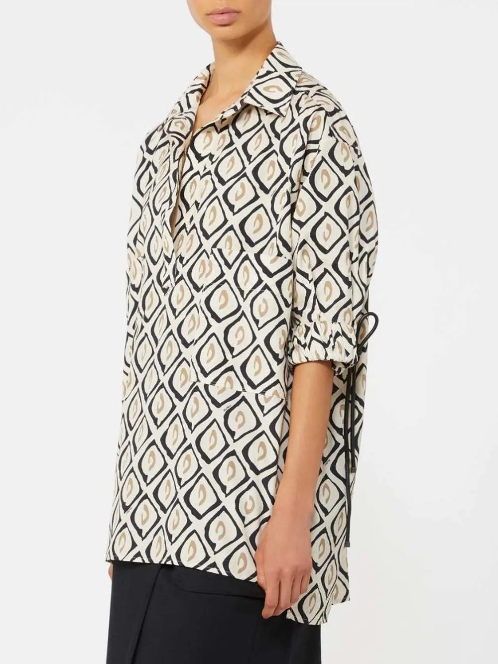 Oversized Printed Poplin Shirt - Beige sold by Wanan Luxury product image thumbnail 3