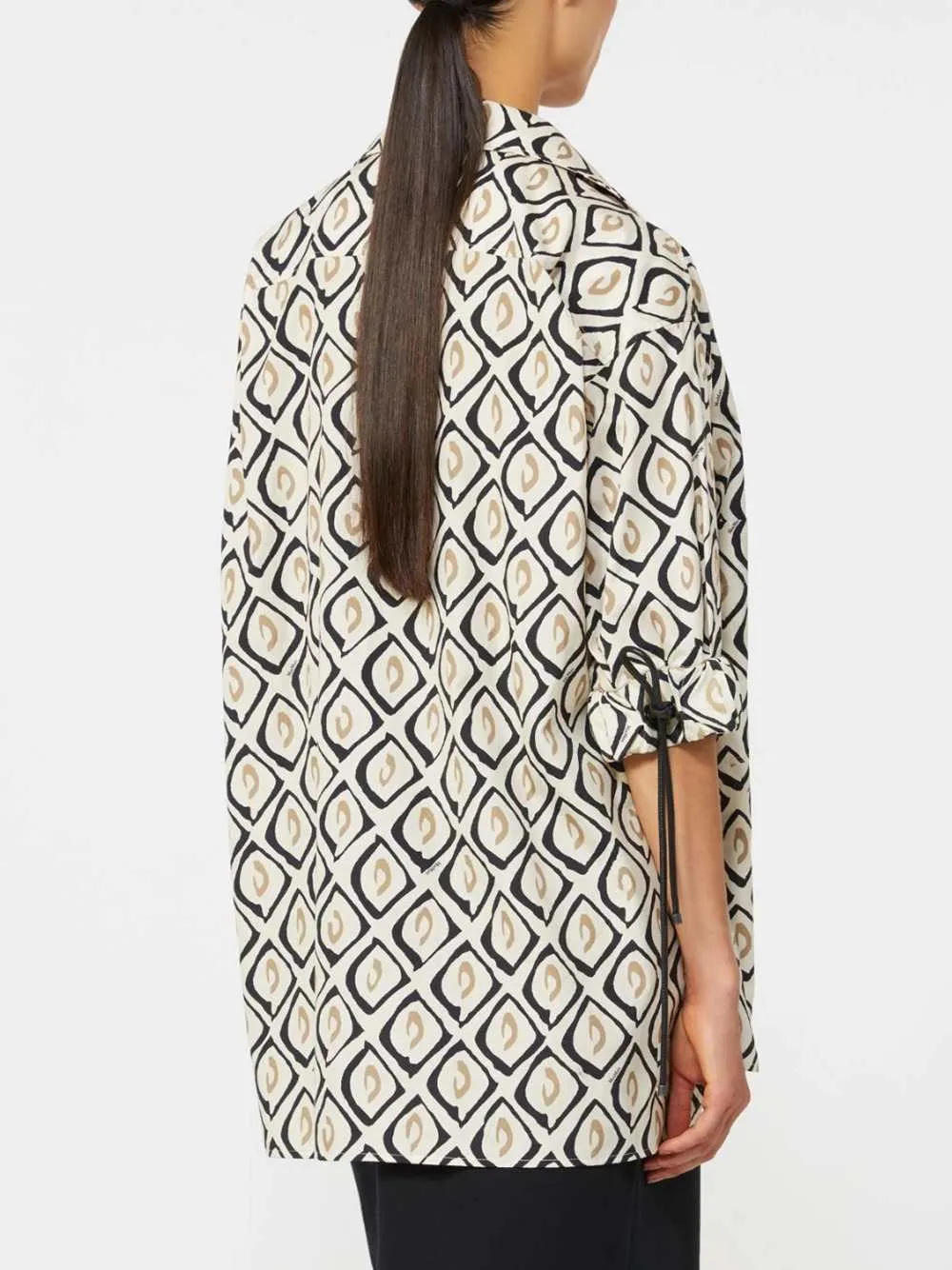 Oversized Printed Poplin Shirt - Beige sold by Wanan Luxury product image thumbnail 4