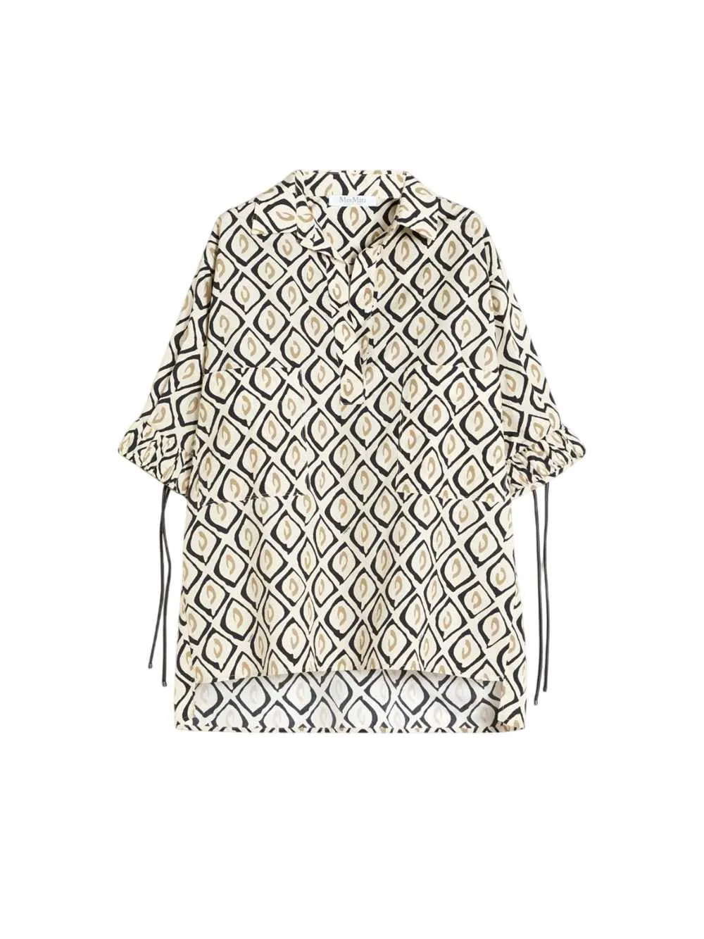 Oversized Printed Poplin Shirt - Beige sold by Wanan Luxury