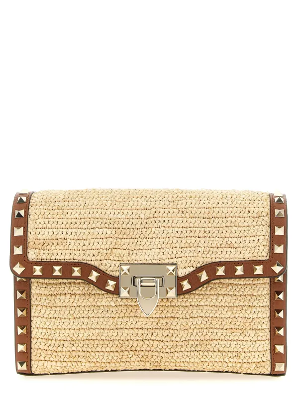 Rockstud Crossbody Bags Beige made by Valentino Garavani