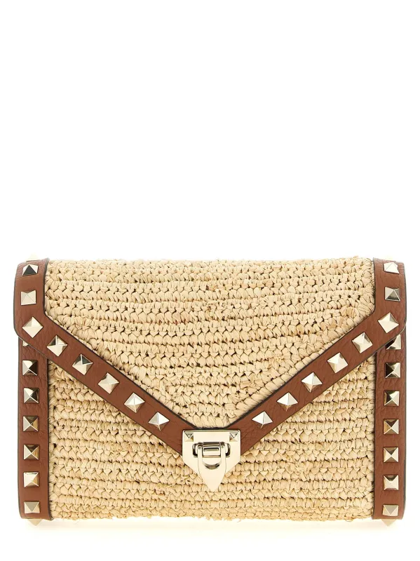 Rockstud Crossbody Bags Beige made by Valentino Garavani