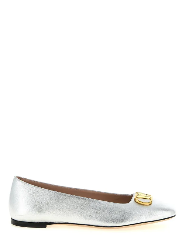 Vlogo Signature Flat Shoes Silver made by Valentino Garavani