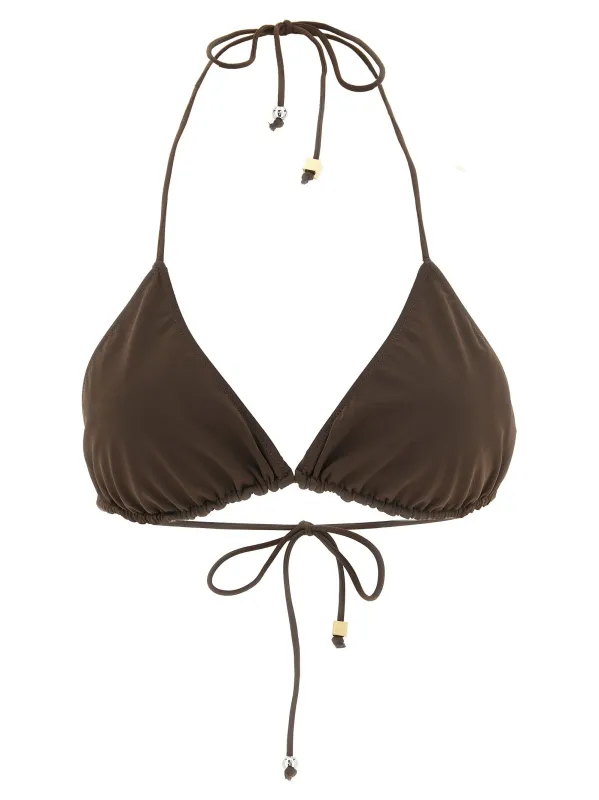 Le Haut De Plage Triangle Beachwear Brown made by Jacquemus