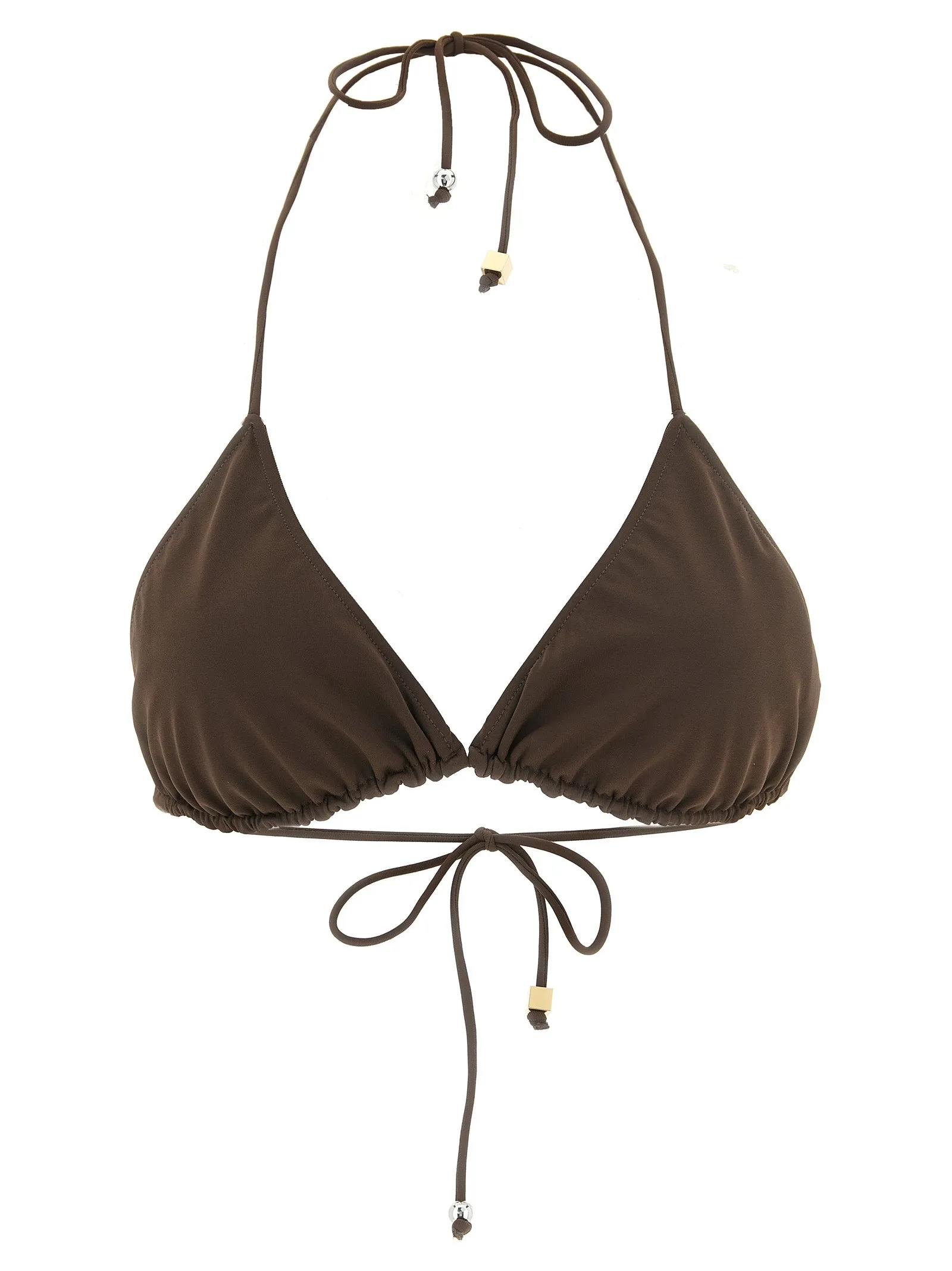 Le Haut De Plage Triangle Beachwear Brown sold by Wanan Luxury