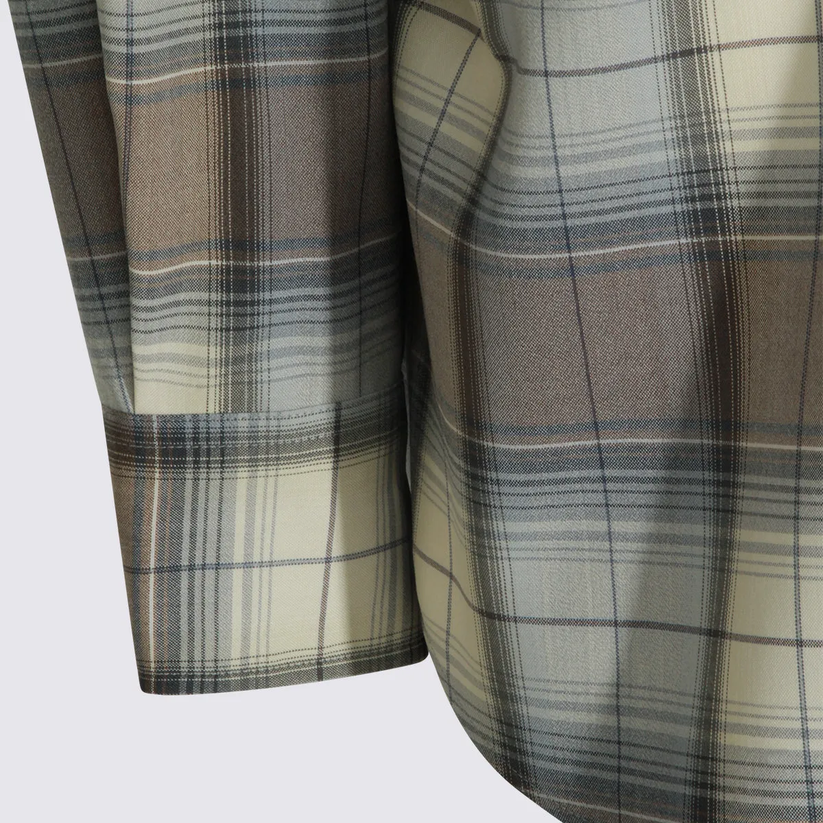 Shirts Blue Gray Check sold by Wanan Luxury product image thumbnail 4