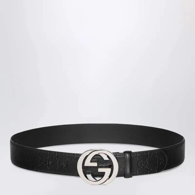 Belt With Interlocking Gg Buckle Black made by Gucci