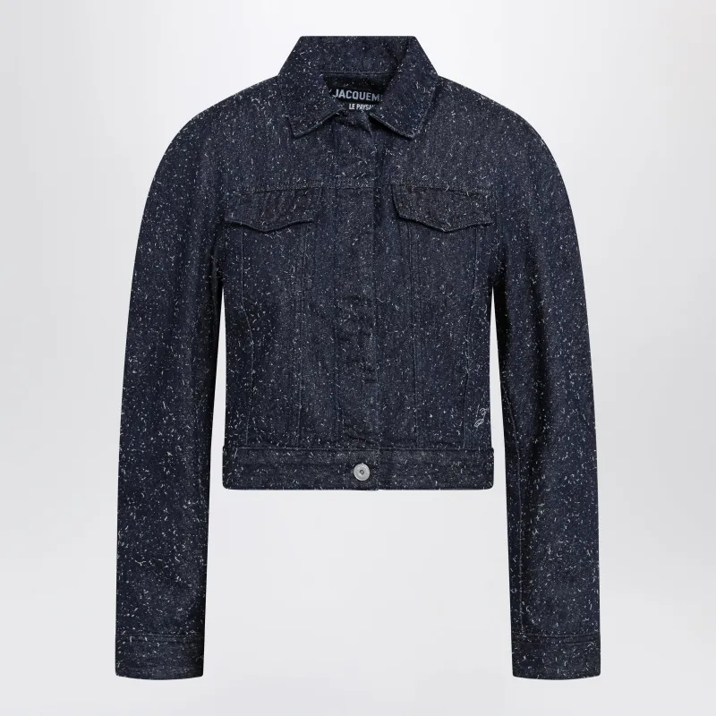 Navy Blue Denim De-Nîmes Ovalo Jacket made by Jacquemus
