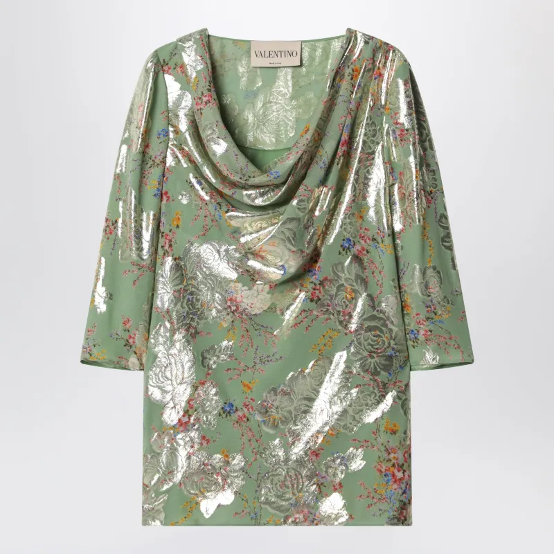 Green Printed Lurex Shirt made by Valentino