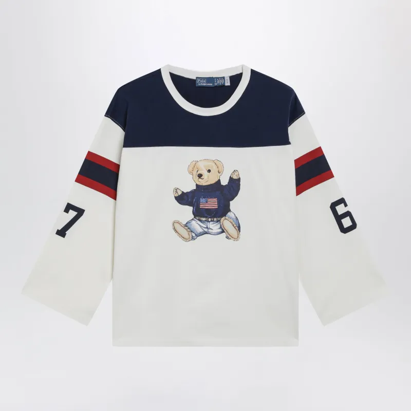 Polo Bear Oversized Cotton T-Shirt In White/Navy made by Polo by Ralph Lauren