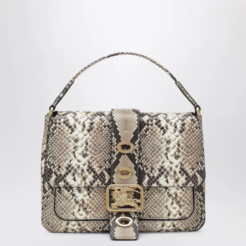 Small Rider Bag In Calf Leather, Natural/Dk Brown made by Burberry