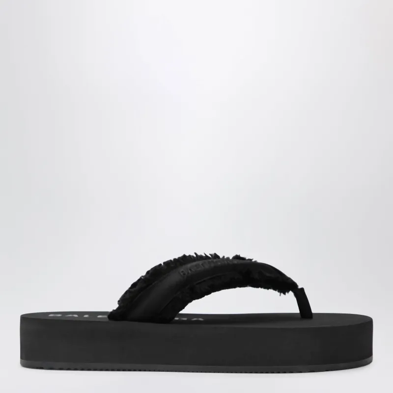 Jet Lag Thong Sandals In Black Satin made by Balenciaga