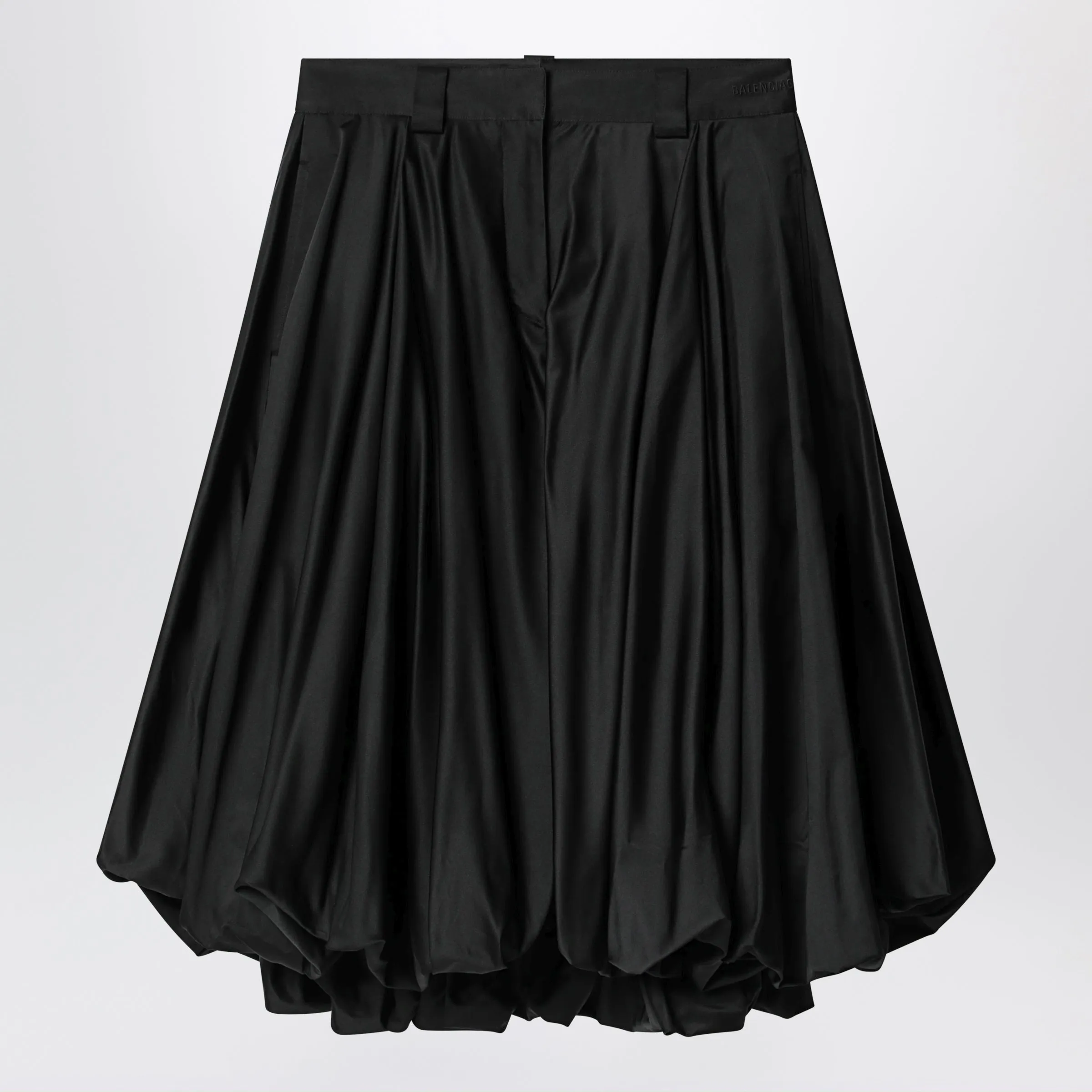 Black Balloon Skirt In Silk Blend sold by Wanan Luxury