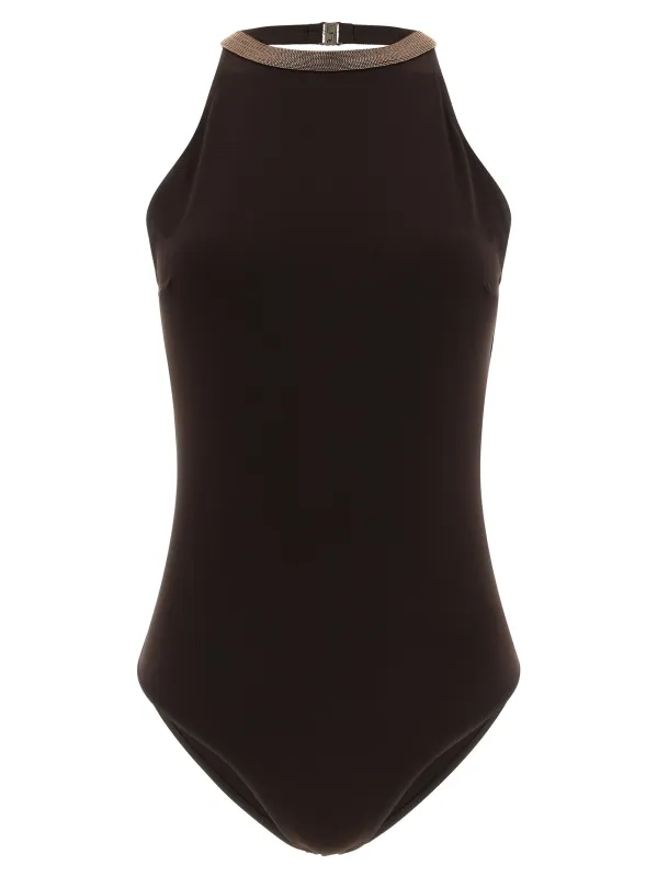 Precious Collar Beachwear Brown made by Brunello Cucinelli