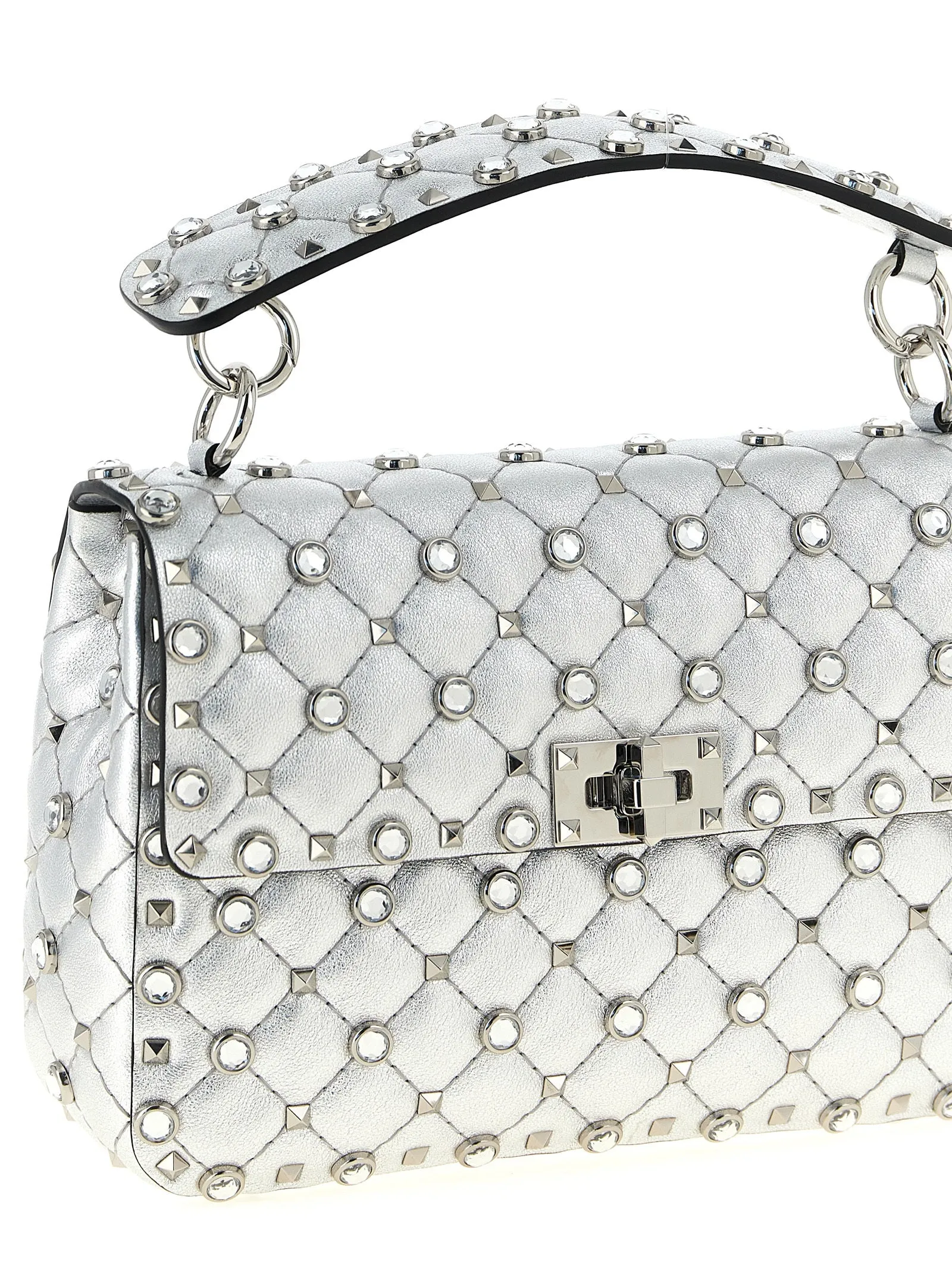 Rockstud Spike Shoulder Bags Silver sold by Wanan Luxury product image thumbnail 3