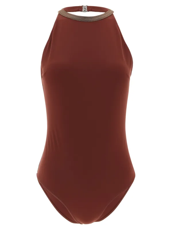 Precious Collar Beachwear Bordeaux made by Brunello Cucinelli