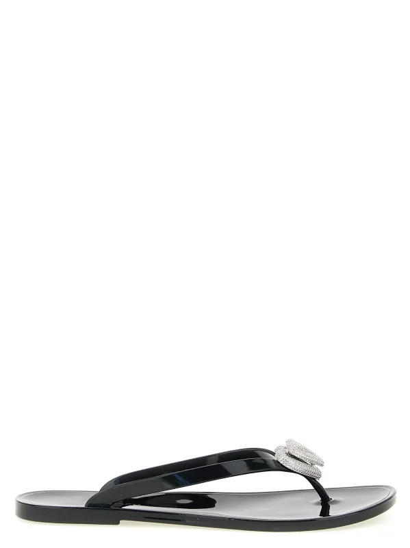 Double Heart Sandals Black made by MACH & MACH