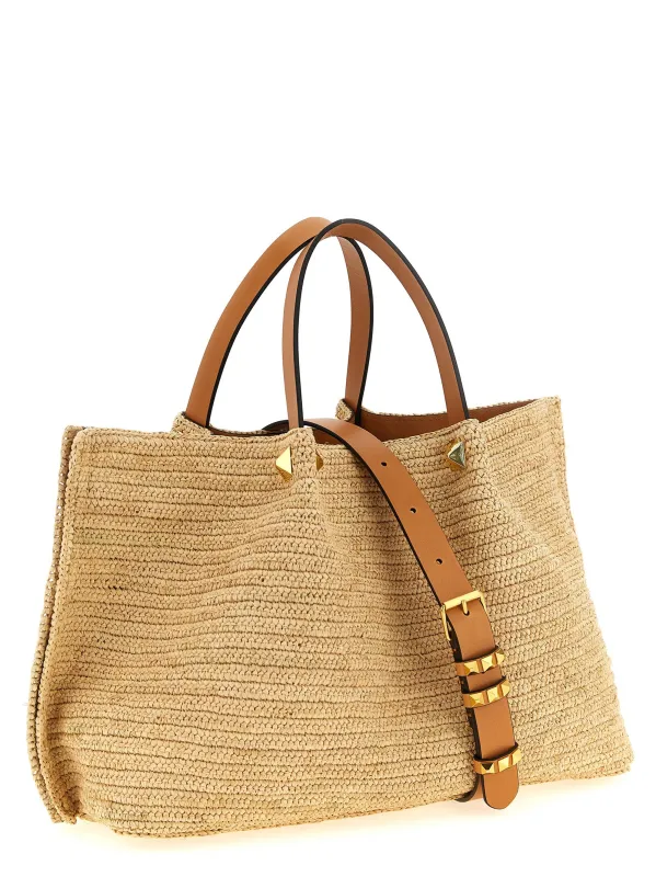 Shopping Valentino Garavani Medium Raffia Tote Bag Beige made by Valentino Garavani