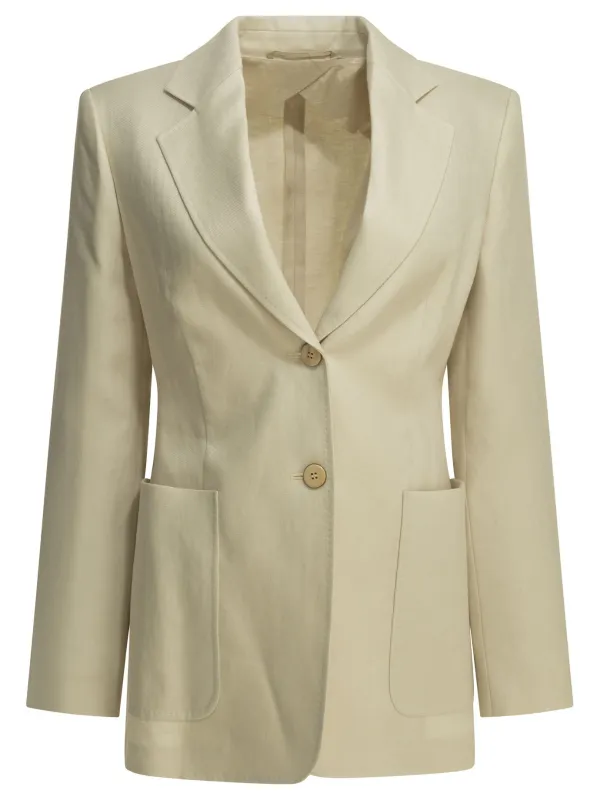 Pure Linen Blazer Jackets And Coats Beige made by MaxMara