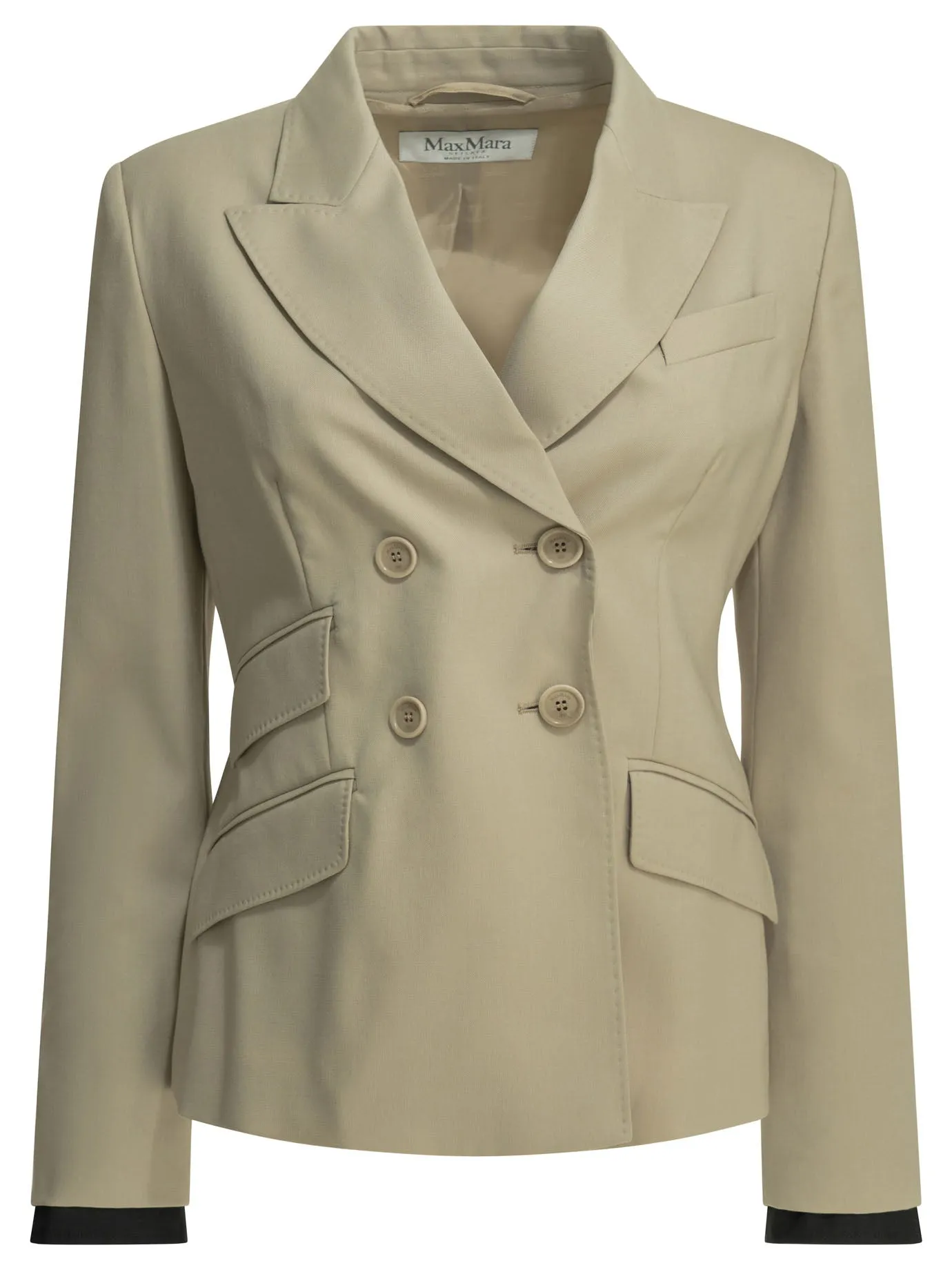 Double-Breasted Wool Blazer Jackets And Coats Beige sold by Wanan Luxury