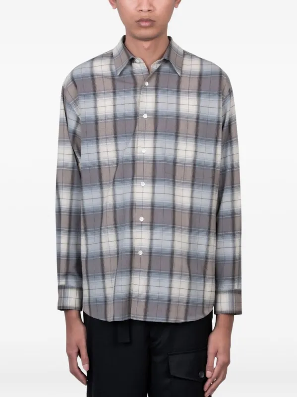 Wool Checked Shirt made by Auralee