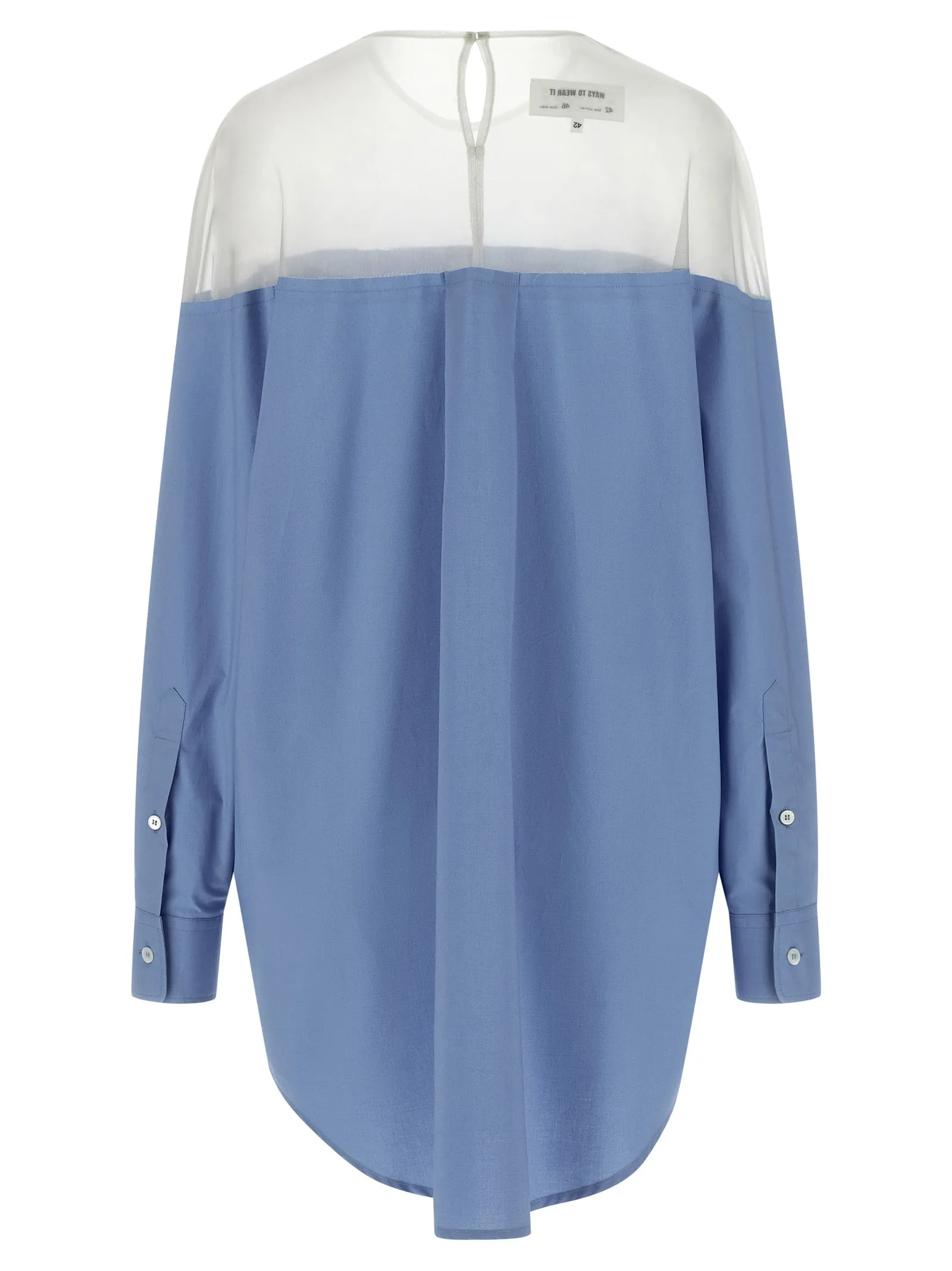 Tulle Insert Shirt Shirt And Blouse Light Blue sold by Wanan Luxury product image thumbnail 2