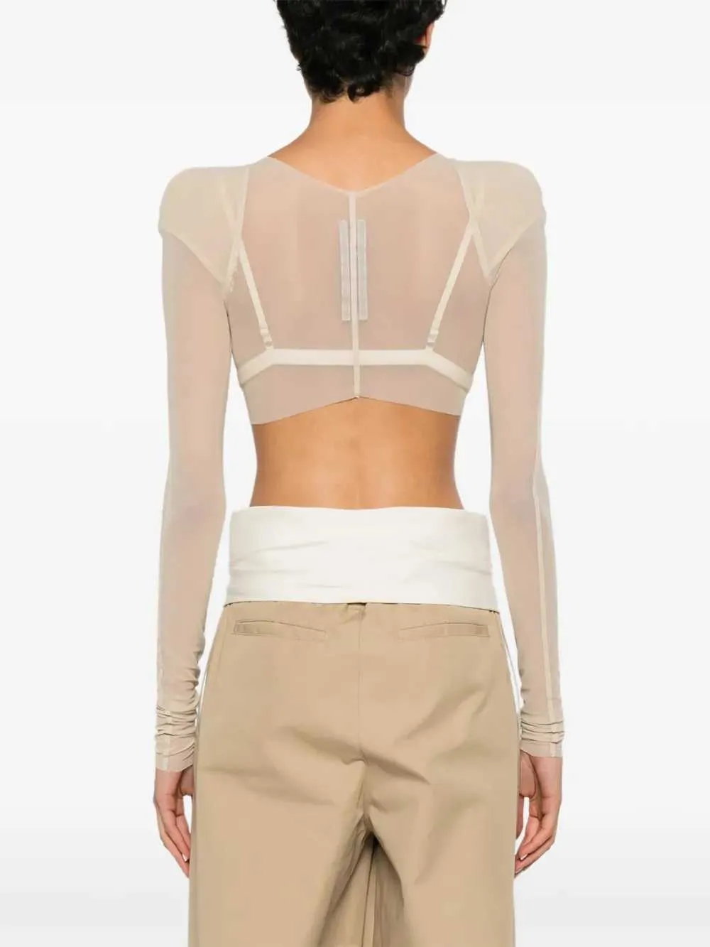 Sheer T-Shirt With Structured Shoulders sold by Wanan Luxury product image thumbnail 4
