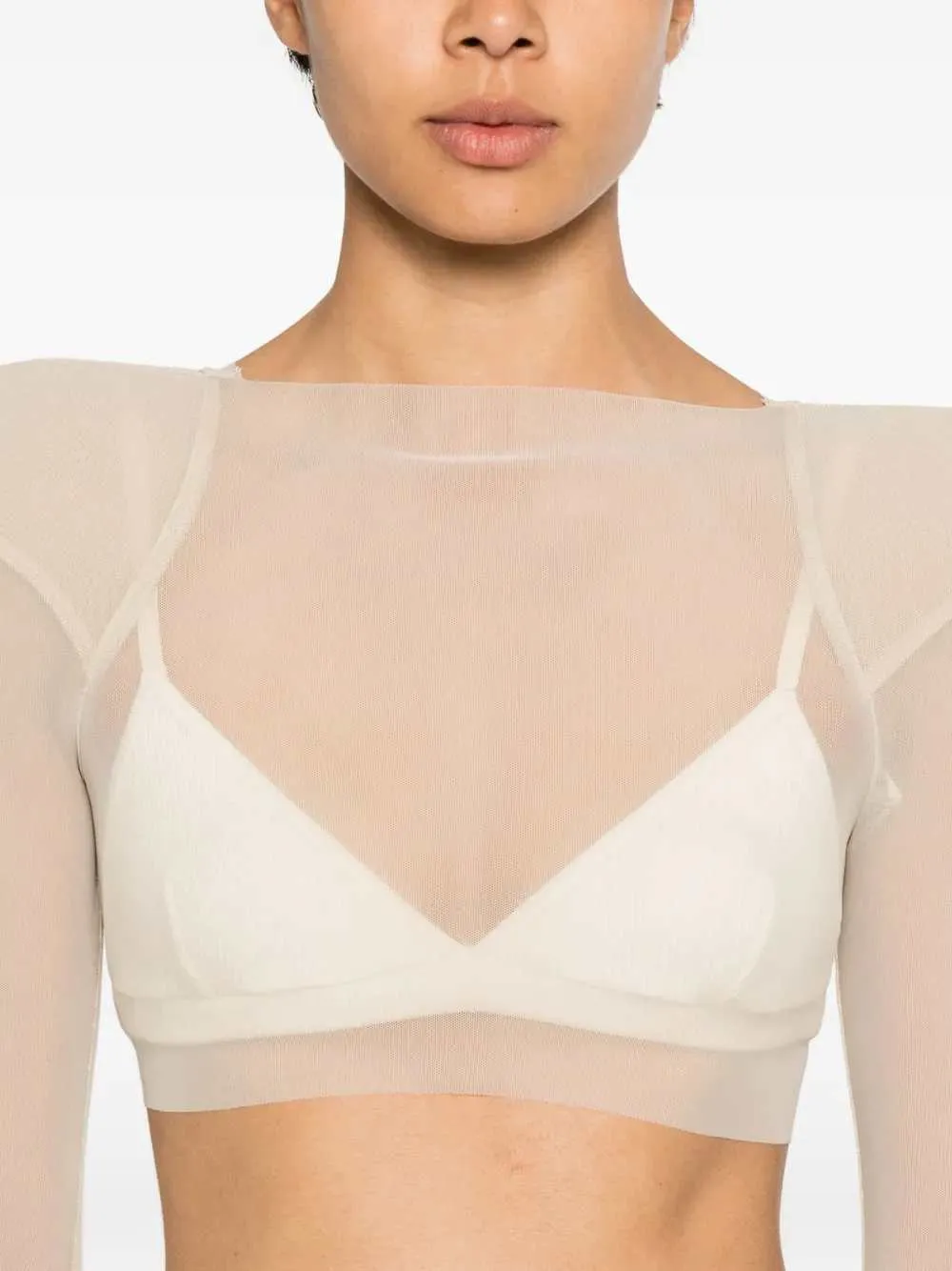 Sheer T-Shirt With Structured Shoulders sold by Wanan Luxury product image thumbnail 5