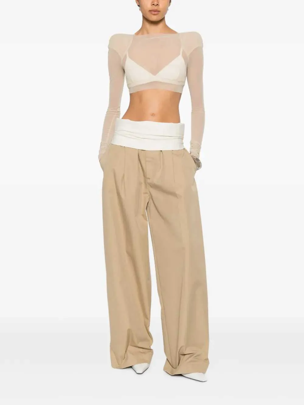 Sheer T-Shirt With Structured Shoulders sold by Wanan Luxury product image thumbnail 2