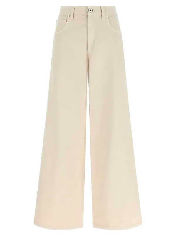 Relaxed Jeans Beige made by Brunello Cucinelli