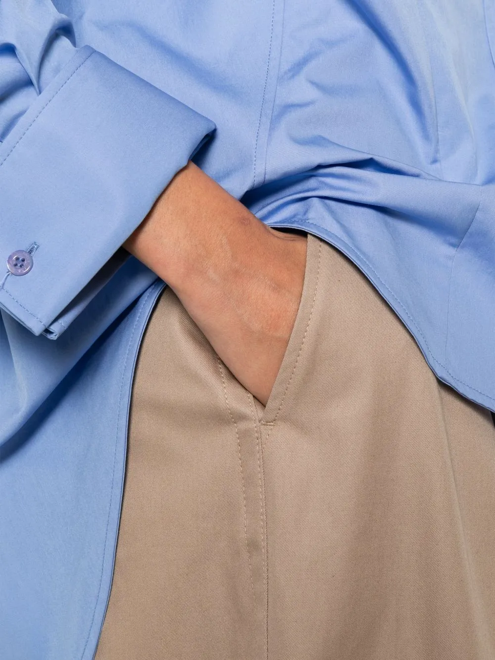 Cotton High-Waisted Trousers sold by Wanan Luxury product image thumbnail 4