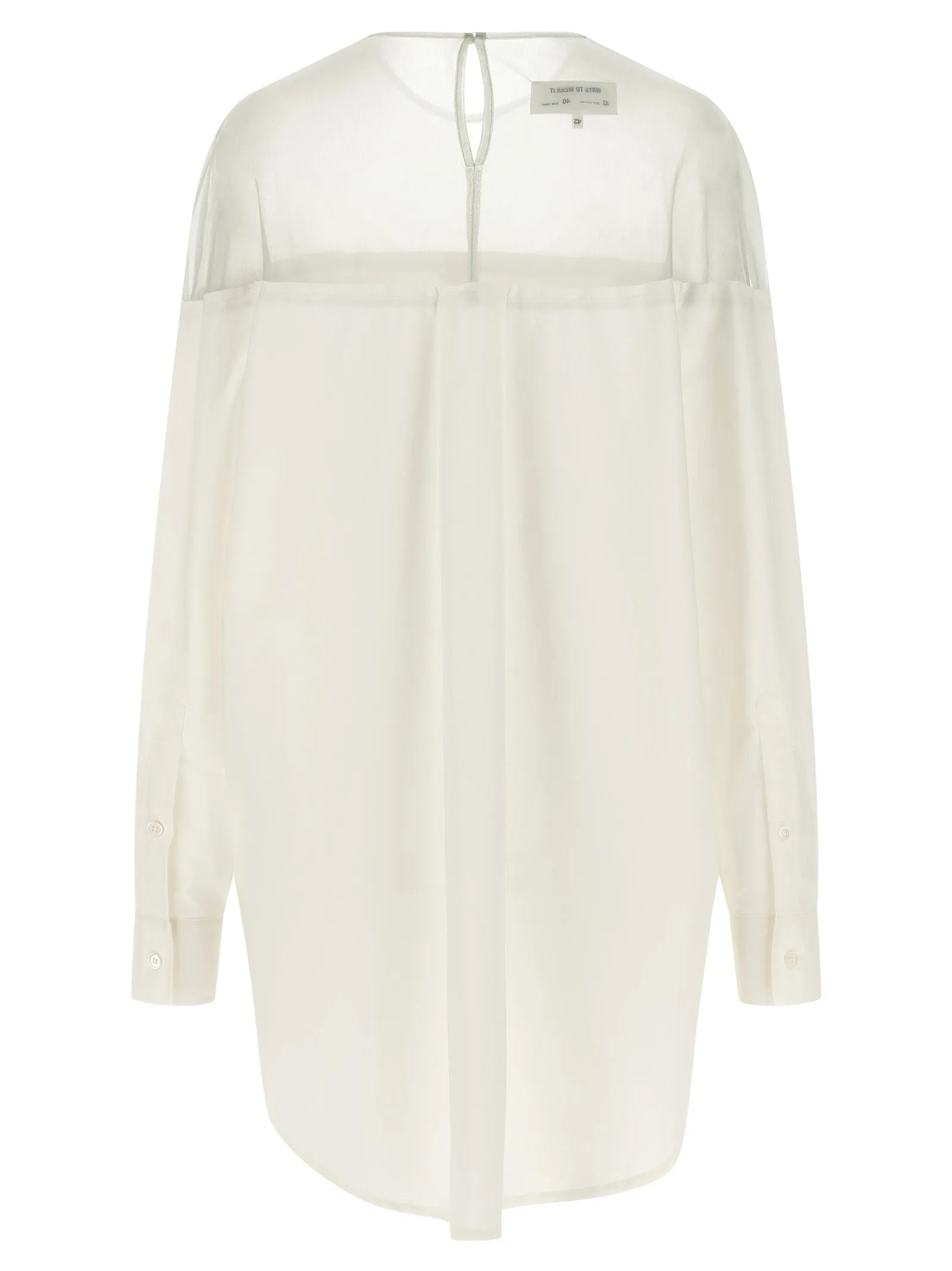 Tulle Insert Shirt Shirt And Blouse White sold by Wanan Luxury product image thumbnail 2