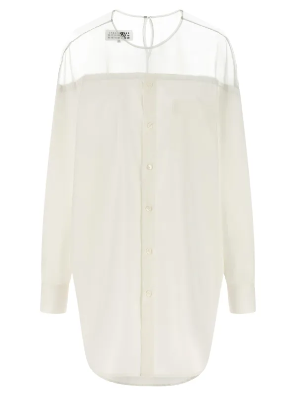 Tulle Insert Shirt Shirt And Blouse White made by Maison Margiela