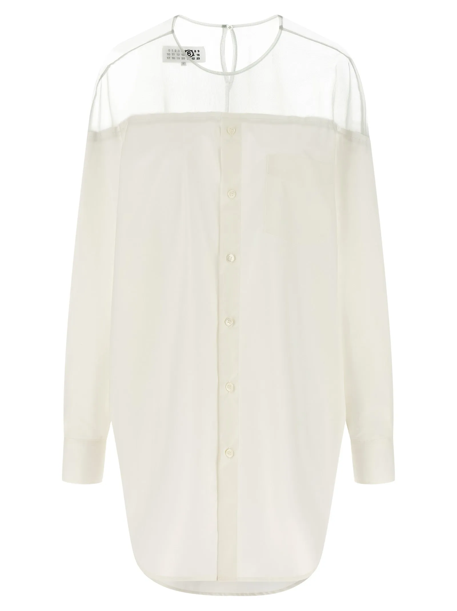 Tulle Insert Shirt Shirt And Blouse White sold by Wanan Luxury
