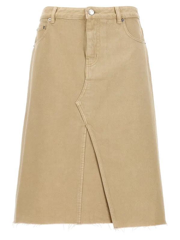 Deconstructed Midi Skirts Beige made by Tory Burch