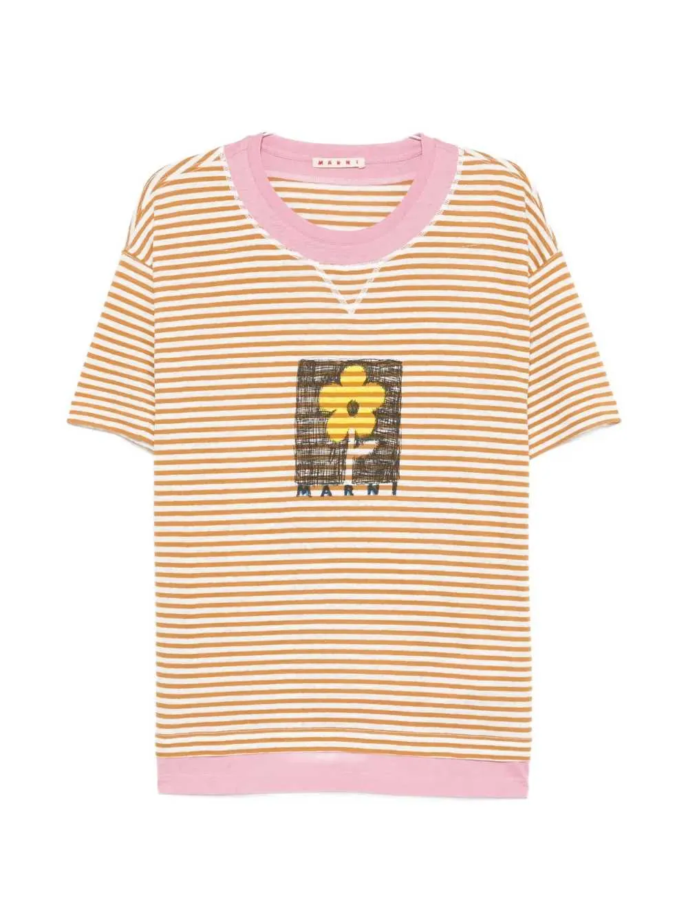 Striped T-Shirt With Floral Print sold by Wanan Luxury
