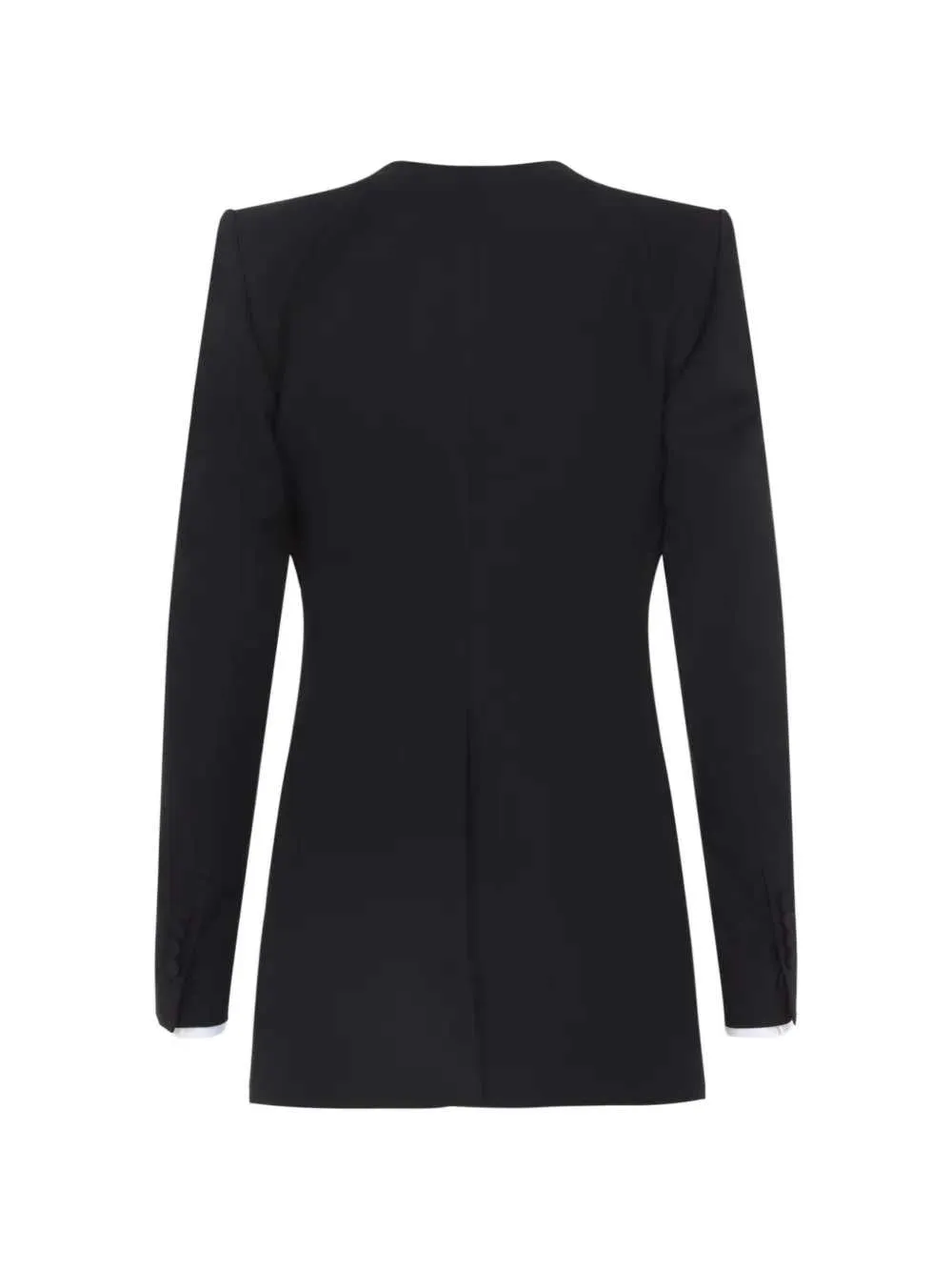 Collarless Panama Jacket In Fine Wool And Silk sold by Wanan Luxury product image thumbnail 2