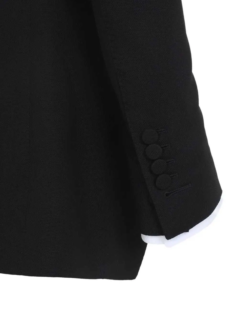 Collarless Panama Jacket In Fine Wool And Silk sold by Wanan Luxury product image thumbnail 3