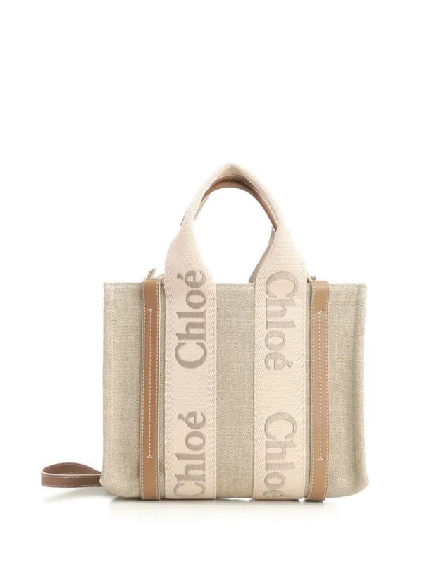 The Small Woody Tote Bag Handbags Beige made by Chloe