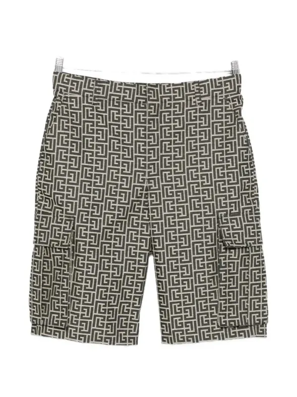 Monogrammed Cargo Shorts made by Balmain