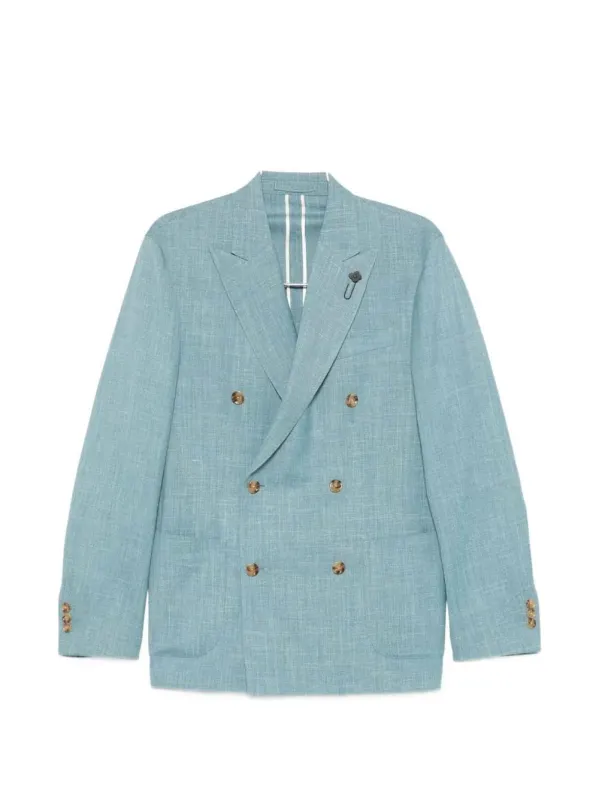 Double-Breasted Wool Blazer made by Lardini