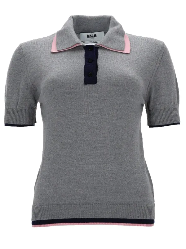 Polo In Lana Con Doppio Bordo made by MSGM