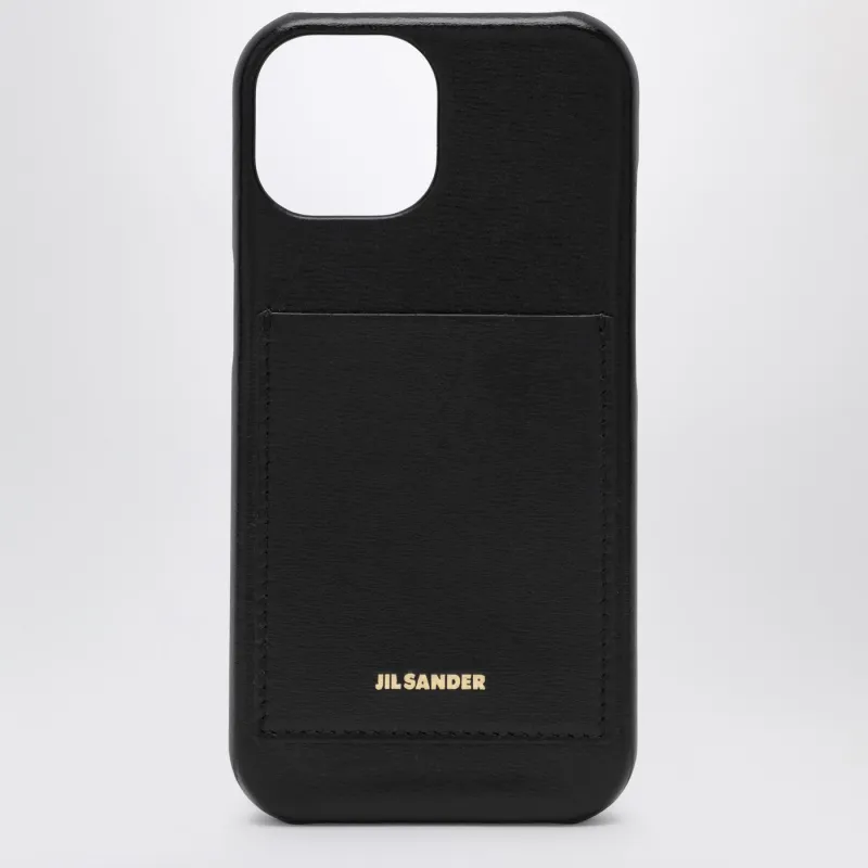 Black I Phone 15 Pro Cover With Logo made by Jil Sander