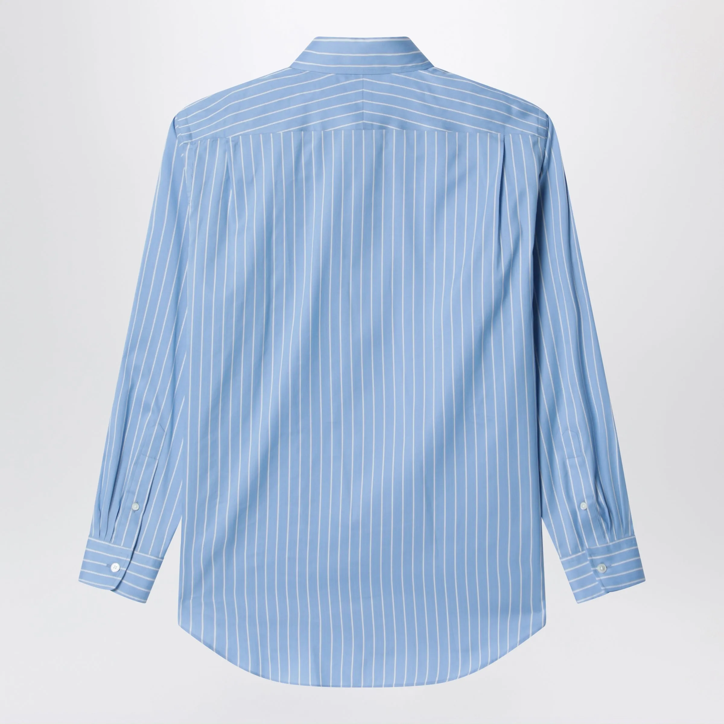 Light Blue Striped Cotton And Silk Shirt sold by Wanan Luxury product image thumbnail 2