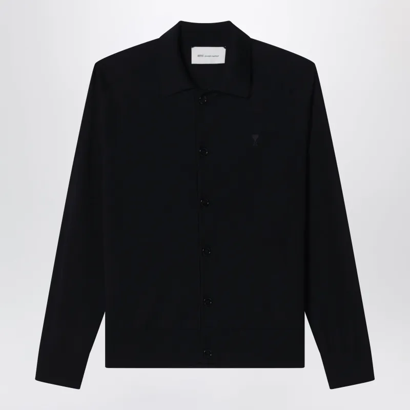 Black Wool Cardigan made by Ami