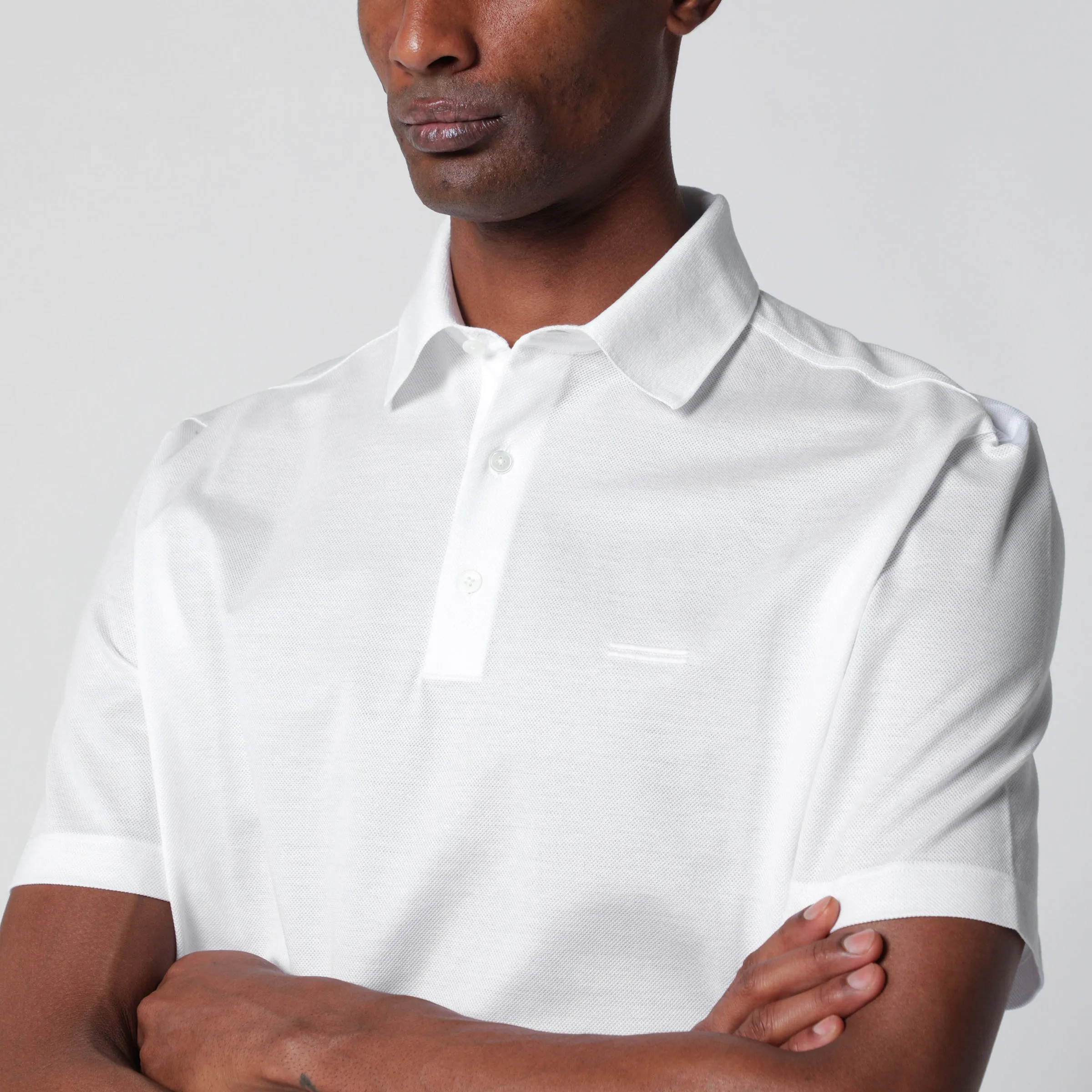 White Cotton Piqué Polo Shirt sold by Wanan Luxury product image thumbnail 2