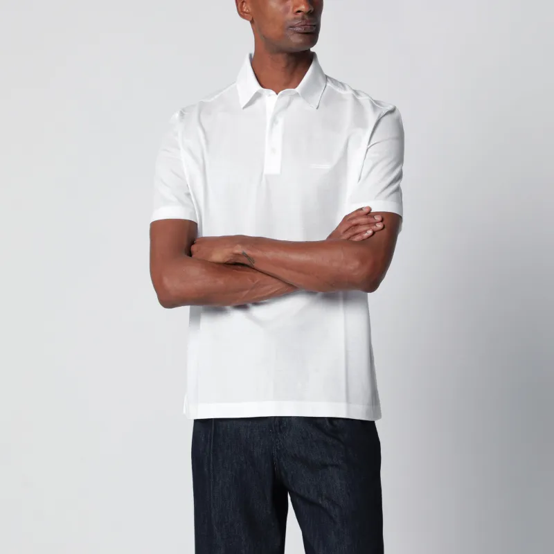 White Cotton Piqué Polo Shirt made by Ermenegildo Zegna