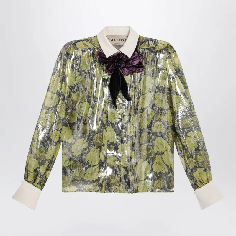Shirt In Lurex With Après L’hiver Poppies Print made by Valentino